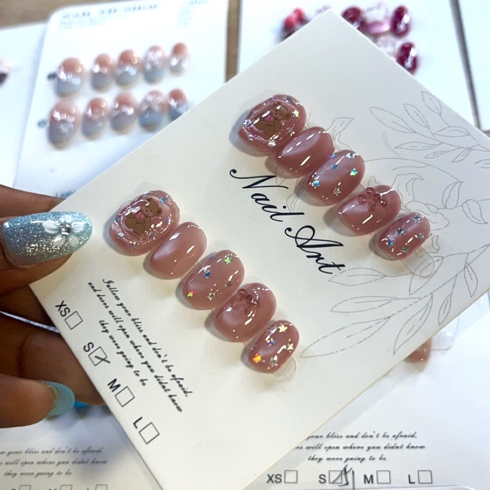 Pinky Bear Nail Set🧸